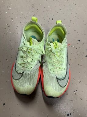 Nike Neon Yellow and Coral Performance Running Shoes
